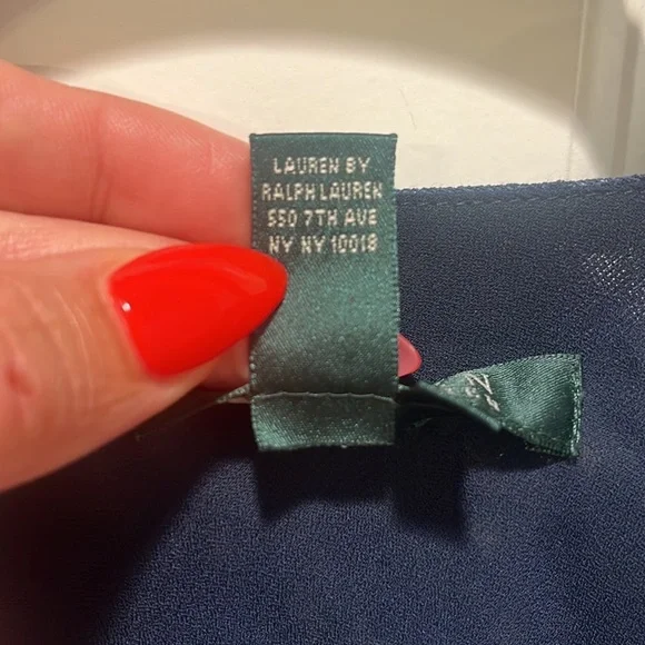 Lauren Ralph Lauren LINEN V-neck wrap
Silk tank top Cream Indigo vintage luxury - Picture 9 of 9